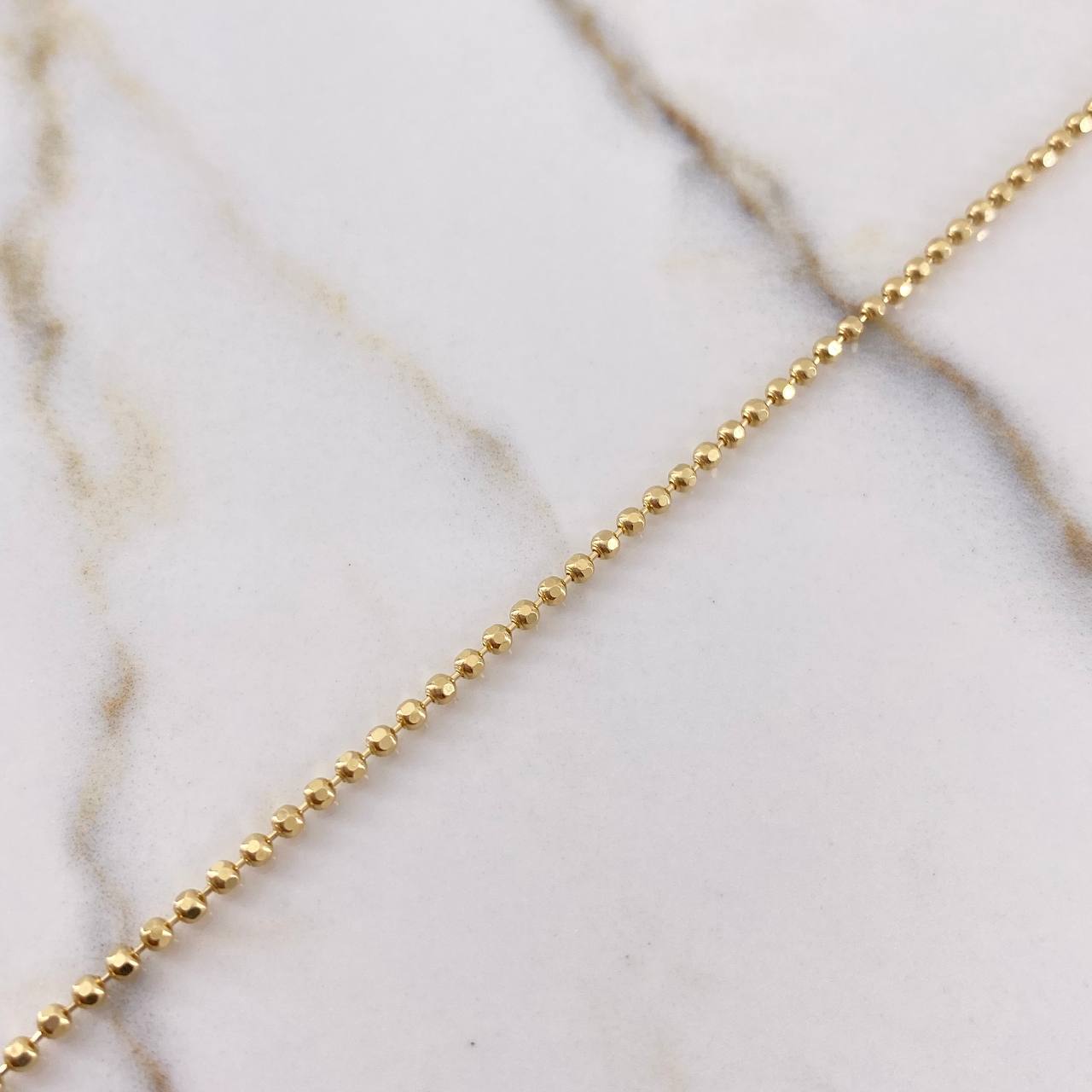 Bracelet Bracelet 3.3gr / 18.4cm / 2mm Beads Diamond Cut Yellow Gold +3 $