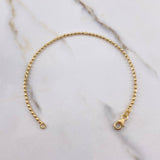 Bracelet Bracelet 3.3gr / 18.4cm / 2mm Beads Diamond Cut Yellow Gold +3 $