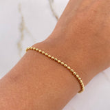Bracelet Bracelet 3.3gr / 18.4cm / 2mm Beads Diamond Cut Yellow Gold +3 $