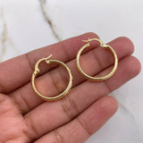 Hoop Earrings Lucero 2.5gr / 2.4cm / Matte Engraving Yellow Gold &
