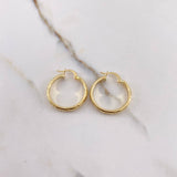 Hoop Earrings Lucero 2.5gr / 2.4cm / Matte Engraving Yellow Gold &