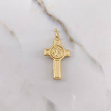 Pendant Cross Christ 2gr / 3.5cm / Saint Benedict Yellow Gold &