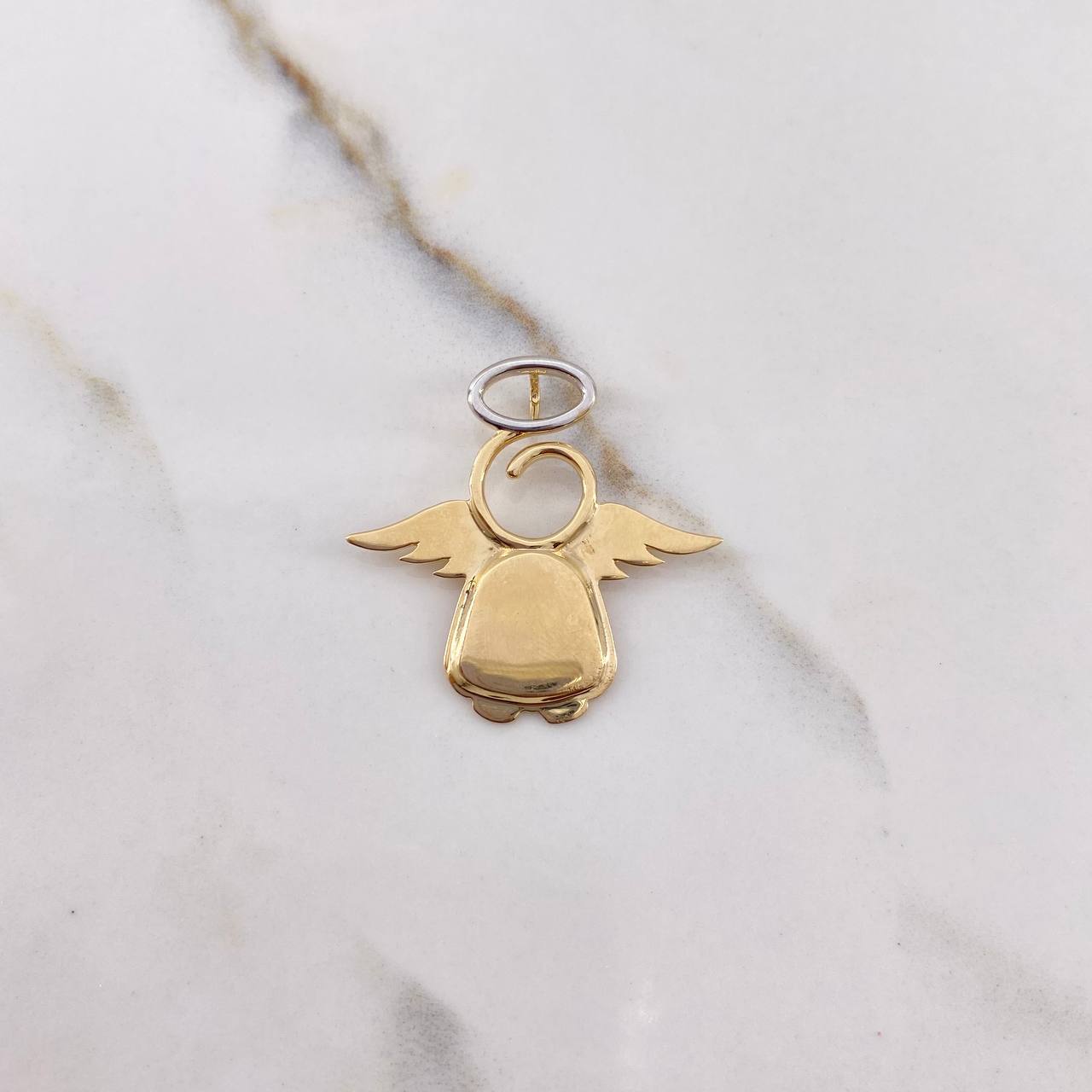 Dije Angel 3.6gr / 3cm / Liso Dos Oros Amarillo Blanco &