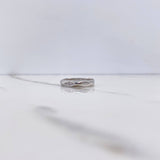 Ring Band Rhombus 2.75gr / Size 6 3/4 / White Zircons White Gold &