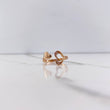 Heart Hug Ring 1.95gr / Size 6 1/2 / White Zircons Rose Gold &