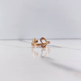 Heart Hug Ring 1.95gr / Size 6 1/2 / White Zircons Rose Gold &