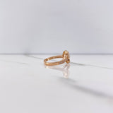 Heart Hug Ring 1.95gr / Size 6 1/2 / White Zircons Rose Gold &