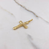 Dije Cruz Cristo 1.5gr / 3.5cm / Tronco Troquelado Oro Amarillo $