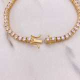 Bracelet Tennis 20gr / 20cm / White Zircons Yellow Gold &