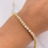 Bracelet Tennis 20gr / 20cm / White Zircons Yellow Gold &