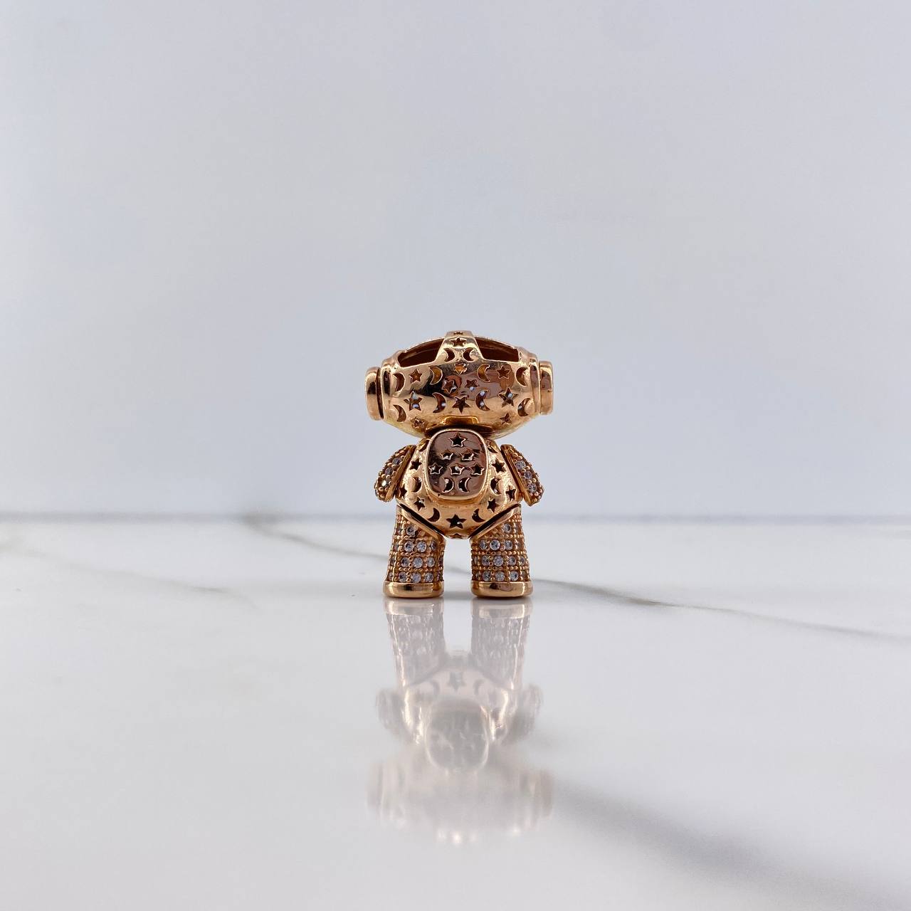 Dije Astronauta 9.65gr / 2.7cm / Circones Azules Blancos Oro Rosa &