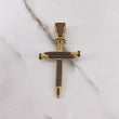 Pendant Nail Cross 7.8gr / 6cm / Black Zircons Yellow Gold $