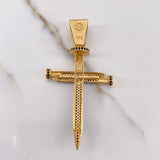 Pendant Nail Cross 7.8gr / 6cm / Black Zircons Yellow Gold $