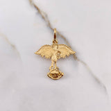 Pendant San Miguel Arcangel 4.5gr / 3.3cm / White Zircons Two-tone Yellow White Gold &