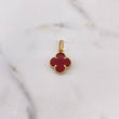 Pendant Clover VCyA 2.6gr / 2.5cm / Red Agate Yellow Gold $