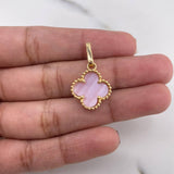 Dije Trebol 2.7gr / 2.5cm / Nacar Rosa Oro Amarillo $
