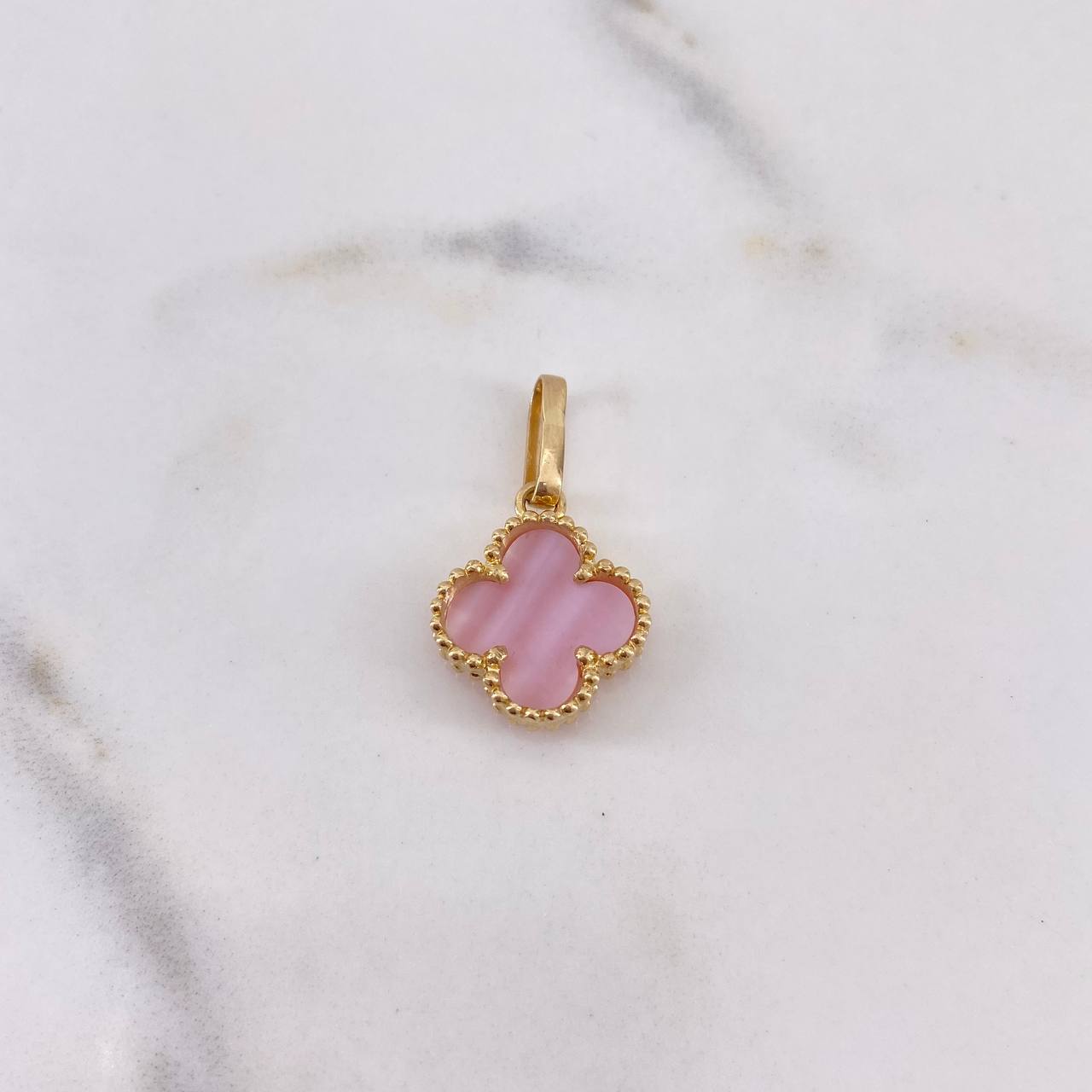 Dije Trebol 2.7gr / 2.5cm / Nacar Rosa Oro Amarillo $
