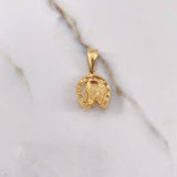 Dije Herradura Caballo 3.3gr / 2.7cm / Circones Blancos Oro Amarillo $