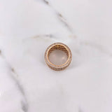 Ring Band Stones 11.7gr / Size 6 1/4 / Black and White Zircons Rose Gold $