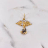 Pendant San Miguel Arcangel 4.6gr / 3.4cm / White Zirconia Two-tone Yellow White Gold $