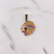 Dije Indio 5.8gr / 3.3cm / Circones Colores Oro Rosa $