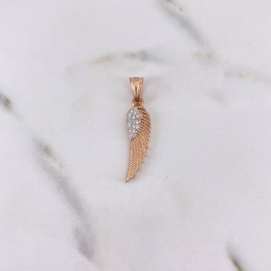 Pendant Wing 3.9gr / 3.4cm / White Zirconia Two-tone 18K White and Rose Gold $