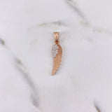 Pendant Wing 3.9gr / 3.4cm / White Zirconia Two-tone 18K White and Rose Gold $