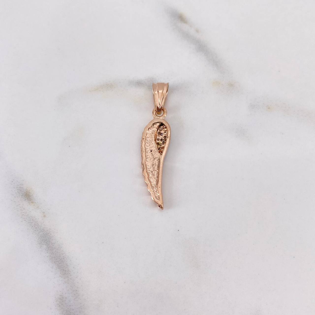 Pendant Wing 3.9gr / 3.4cm / White Zirconia Two-tone 18K White and Rose Gold $