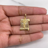 Pendant Parchment Plate Christ 2.65gr / 2.4cm / 18K Yellow Gold $
