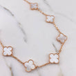 Classic Link Chain Clover VCyA 24.9gr / 45cm / 2.2mm White Mother-of-Pearl Rose Gold 18K $