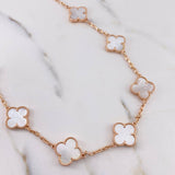 Classic Link Chain Clover VCyA 24.9gr / 45cm / 2.2mm White Mother-of-Pearl Rose Gold 18K $