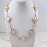 Classic Link Chain Clover VCyA 24.9gr / 45cm / 2.2mm White Mother-of-Pearl Rose Gold 18K $