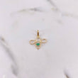 Dije Abeja 0.6gr / 1.9cm / Esmeralda 7 Pts Oro Amarillo 18K (Joya) &
