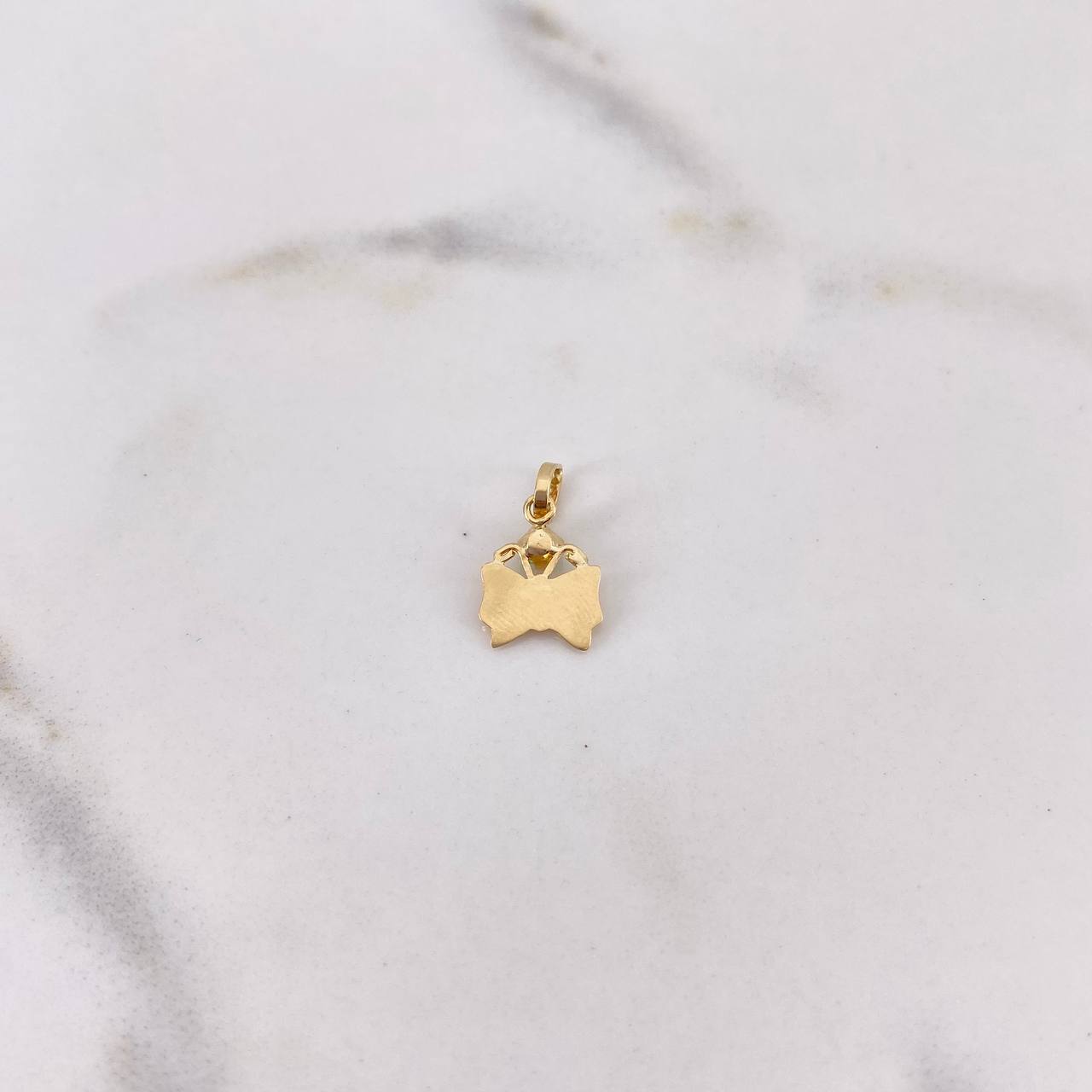 Pendant Butterfly 0.4gr / 1.4cm / Emerald 6 Pts 18K Yellow Gold (Jewel) &