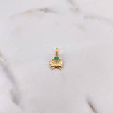 Pendant Butterfly 0.4gr / 1.4cm / Emerald 6 Pts 18K Yellow Gold (Jewel) &
