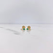Stud Earrings Leaves 0.7gr / Emerald 6 Pts Yellow Gold 18K (Jewel) &