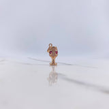 Pendant Cup 2.3gr / 2.4cm / White Zircons Rose Gold $