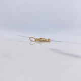 Pendant Auto 1.6gr / 2cm / White Zirconia Two-tone Yellow and White Gold $