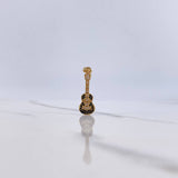 Pendant Guitar 1.25gr / 2.6cm / Black White Zircons Yellow Gold $