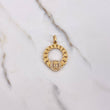 Pendant Cuban O 4.55gr / 3.5cm / White Zircons Yellow Gold $