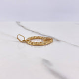 Pendant Cuban O 4.55gr / 3.5cm / White Zircons Yellow Gold $