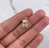 Pendant Teddy Bear 0.5gr / 1.5cm / Smooth Rose Gold $