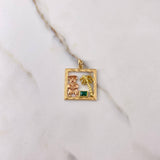 Pendant Quimbaya 4.05gr / 2.5cm / Green Zircon Two-tone Yellow and Rose Gold $