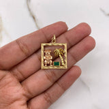 Pendant Quimbaya 4.05gr / 2.5cm / Green Zircon Two-tone Yellow and Rose Gold $