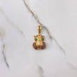 Pendant Frog 6.85gr / 3cm / Blue Green Fuchsia Zircons Yellow Gold $