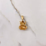 Pendant Frog 6.85gr / 3cm / Blue Green Fuchsia Zircons Yellow Gold $