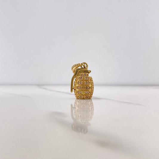 Pendant Granada 4.75gr / 2.5cm / White Zircons Yellow Gold $