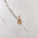 Pendant Anchor 1.4gr / 2.5cm / White Fuchsia Zircons Yellow Gold $
