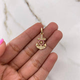 Pendant Anchor 1.4gr / 2.5cm / White Fuchsia Zircons Yellow Gold $