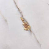 Pendant Anchor 1.4gr / 2.5cm / White Fuchsia Zircons Yellow Gold $